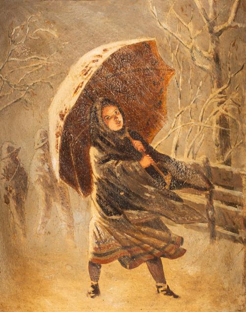 Niña con paraguas