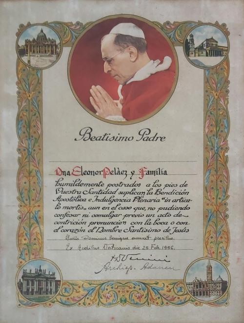 BENDICIÓN APÓSTOLICA E INDULGENCIA PLENARIA "IN ARTICULO MO