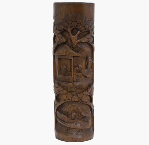 PORTAPINCELES DE BAMBÚ. CHINA, DINASTÍA QING, S. XIX