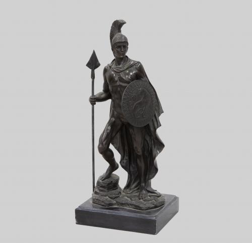 SOLDADO GRIEGO, ESCULTURA DE BRONCE PATINADO, FIRMADA ELLIS