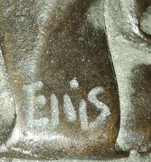 SOLDADO GRIEGO, ESCULTURA DE BRONCE PATINADO, FIRMADA ELLIS