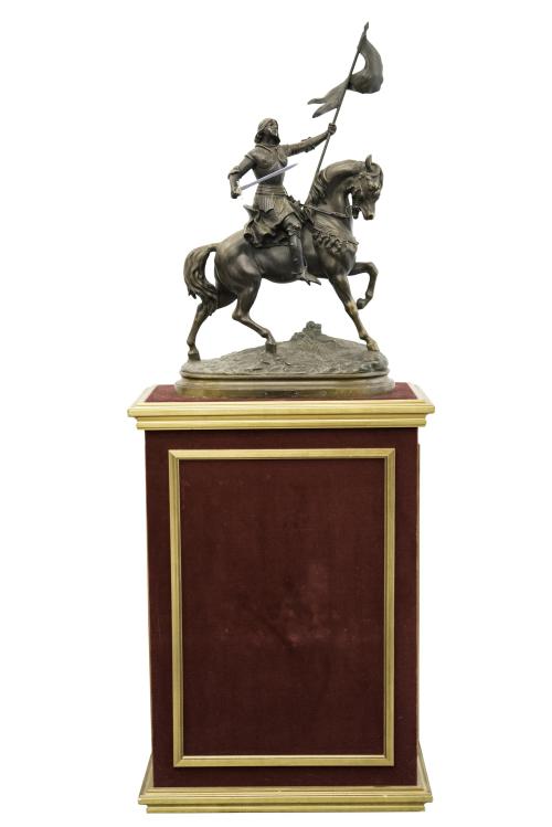 JUANA DE ARCO A CABALLO EN BRONCE. FRANCIA, FFS. S. XIX - P