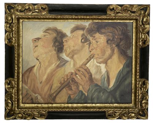 TRES MÚSICOS AMBULANTES, COPIA DE JACQUES JORDAENS (Amberes