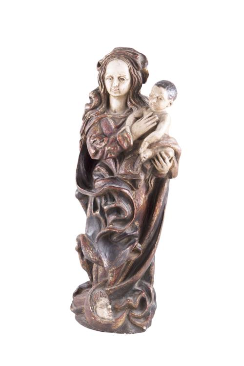 VIRGEN CON EL NIÑO, SIGUIENDO MODELOS DE MALINAS, S.XIX