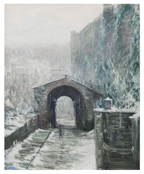 "Nieve en el portal de Francia", Pamplona