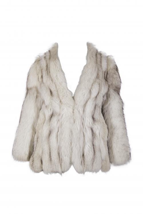 CHAQUETÓN DE PIEL DE ZORRO BLANCO DEMI, PELETERÍA FABENDI