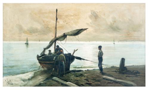 Pescadores en la playa