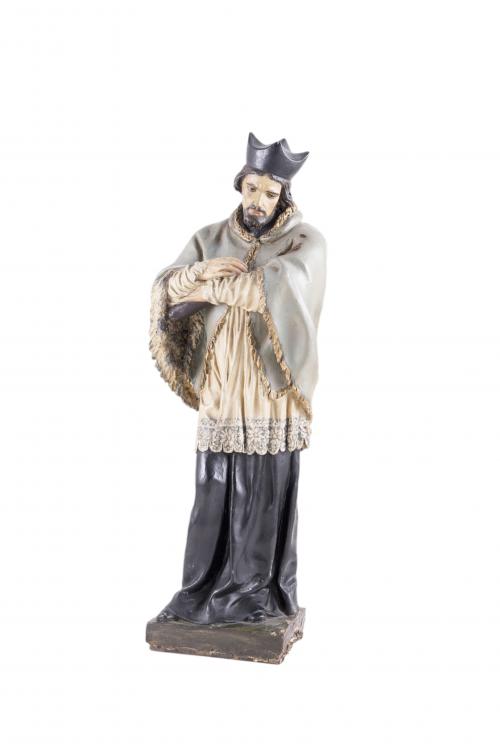 SAN IGNACIO DE LOYOLA, ESCULTURA  DE ESCAYOLA POLICROMADA, 