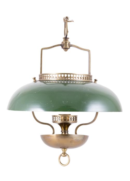 LÁMPARA QUINQUÉ DE TECHO DE METAL PARCIALMENTE ESMALTADA EN