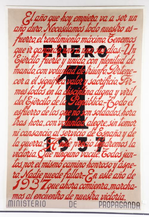 Cartel de propaganda Republicana 1 de enero de 1937