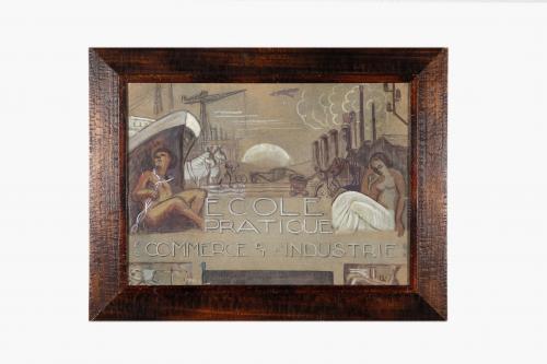 Cartel de la Escuela de Comercio e Industria
