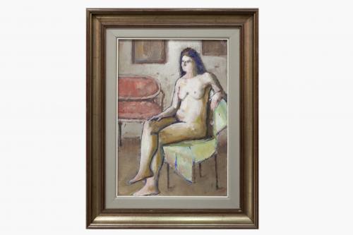 DESNUDO FEMENINO SENTADO