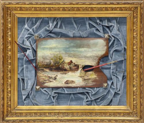 PAISAJE SOBRE PALETA DE ARTISTA