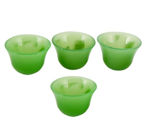 CONJUNTO DE CUATRO VASOS DE CHUPITOS CHINOS EN JADE