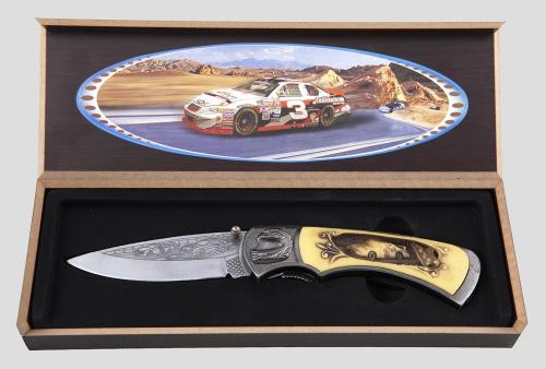 CUCHILLO DE COLECCIÓN DE ACERO INOX MARCA ALCE, EMPUÑADURA 