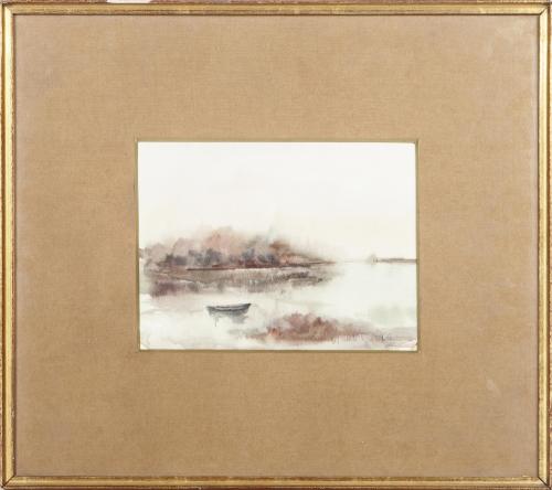 PAISAJE LACUSTRE FIRMADO M. DE LA BARBOLLA