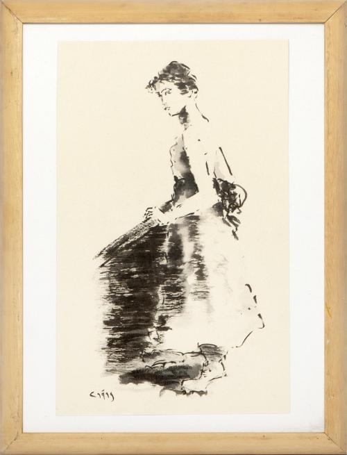 RETRATO DE MUJER, FIRMADO CAÑAS