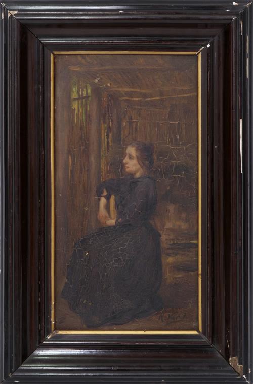 RETRATO DE DAMA DE PERFIL, ca. 1900. 