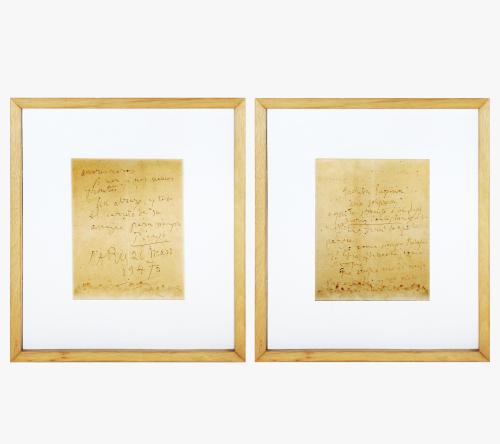 CARTA MANUSCRITA A TINTA POR AMBAS CARAS DE PABLO PICASSO D