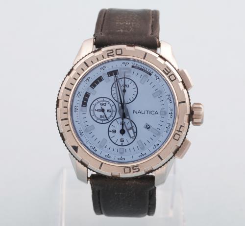 NAUTICA RELOJ NAUTICA EN ACERO CON CRISTAL AZUL Y CORREA DE PIEL