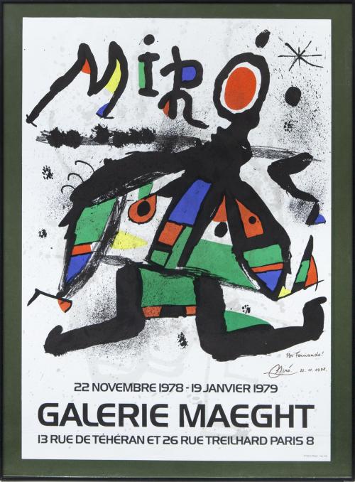 CARTEL ANUNCIADOR PARA LA EXPOSICIÓN DE LA OBRA DE MIRÓ EN