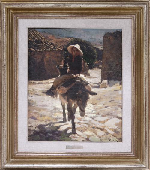 CAMPESINA EN BURRO