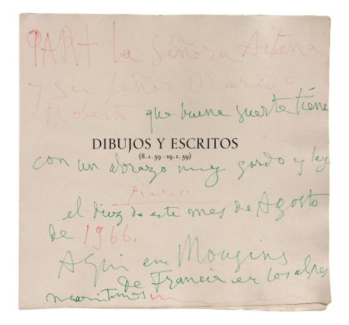 "DIBUJOS Y ESCRITOS (8.I.59-19.I.59)" FIRMADO A MANO POR PI