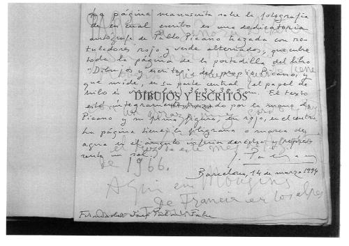 "DIBUJOS Y ESCRITOS (8.I.59-19.I.59)" FIRMADO Y DEDICADO A 