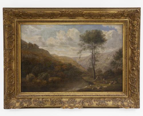 PAISAJE CON OVEJAS MADRE E HIJO 