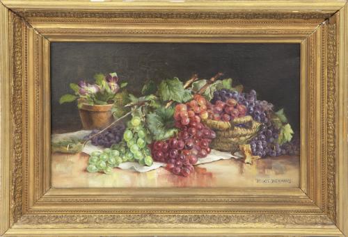 BODEGÓN DE UVAS Y PENSAMIENTOS 