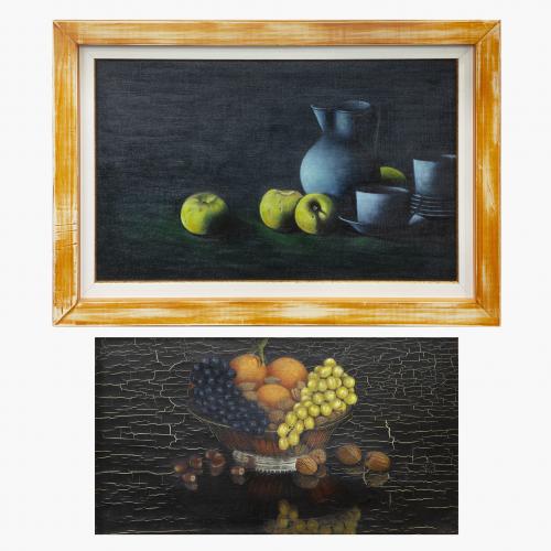 BODEGÓN CON JARRAS Y MANZANAS 