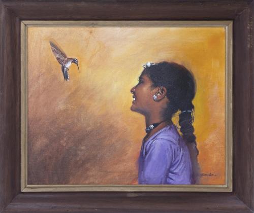 NIÑA CON PÁJARO