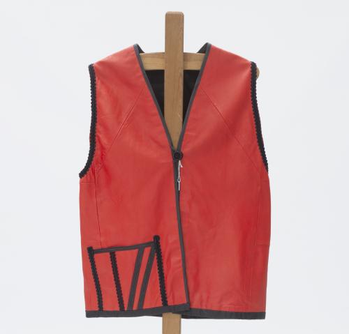 CHALECO DE CUERO ROJO