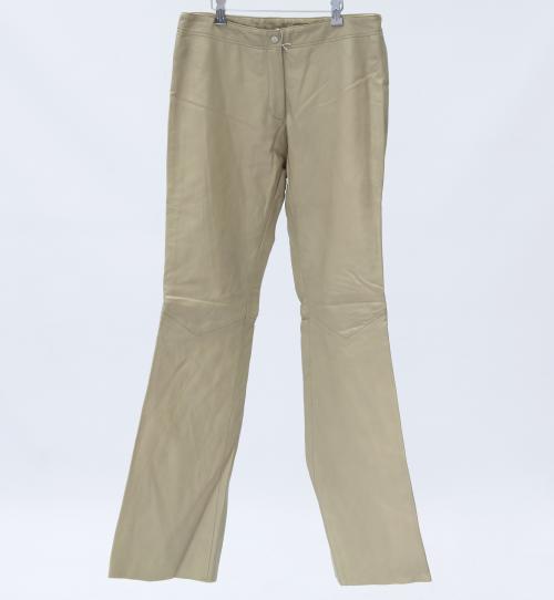 PANTALÓN DE MUJER EN CUERO COLOR BEIGE