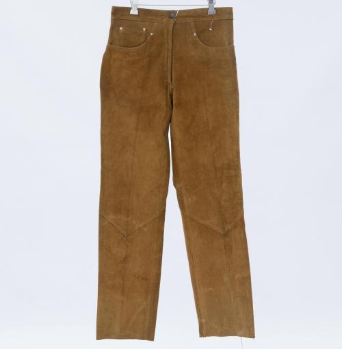 PANTALÓN DE MUJER EN ANTE COLOR OCRE 