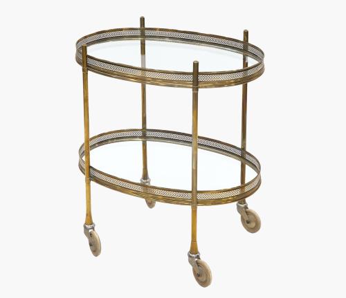 CAMARERA EN METAL Y CRISTAL CON RUEDAS