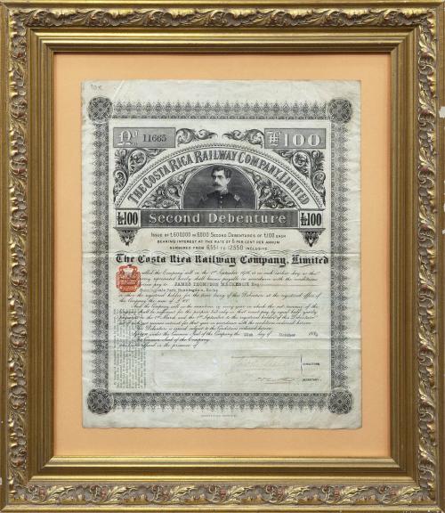 ACCIÓN DE LA THE COSTA RICA RAILWAY COMPANY LIMITED, 1889.