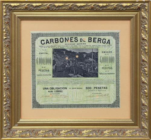 ACCIÓN DE LA EMPRESA CARBONES DE BERGA. BARCELONA, 1911