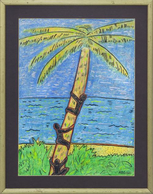 LOS TREPADORES DE PALMERAS. S.XX. FIRMADO ARGUIJO