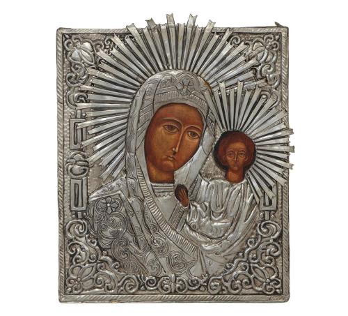 ICONO NUESTRA SEÑORA DE KAZÁN REALIZADO A MANO, S.XX