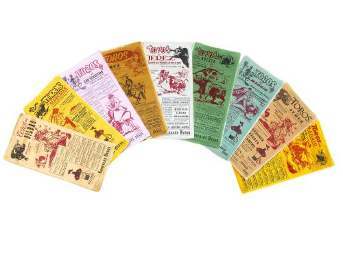 LOTE DE 9 CARTELES DE CORRIDAS DE TOROS. AÑOS 1969 A 1975