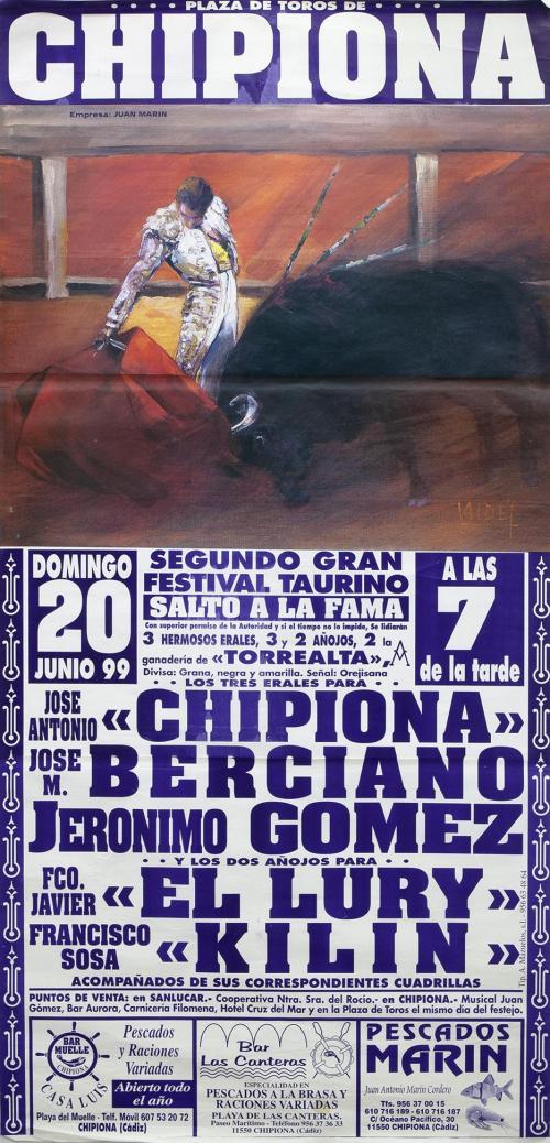 CARTEL "PLAZA DE TOROS DE CHIPIONA. SEGUNDO GRAN FESTIVAL T