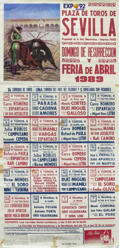 CARTEL "PLAZA DE TOROS DE SEVILLA, DOMINGO DE RESURRECCIÓN