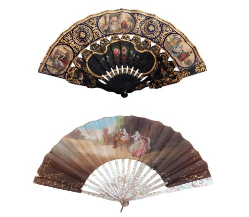 PAREJA DE ABANICOS DECORATIVOS