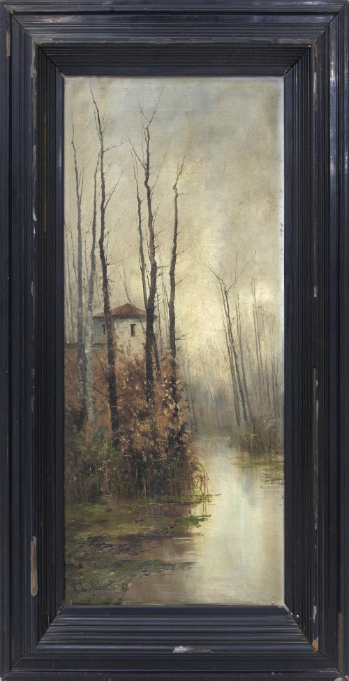 VISTA DE CASA CON RÍO (1889)