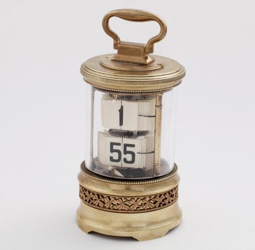 RELOJ SUIZO DE SOBREMESA FITCH DE PALANCA DE LATÓN Y PLATIN