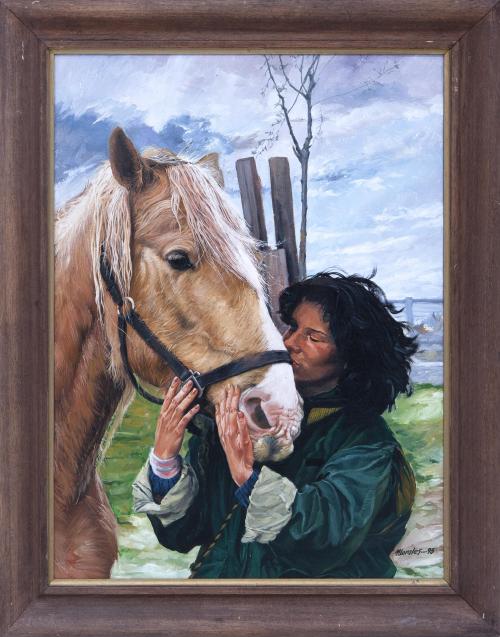 RETRATO CON CABALLO, S.XX