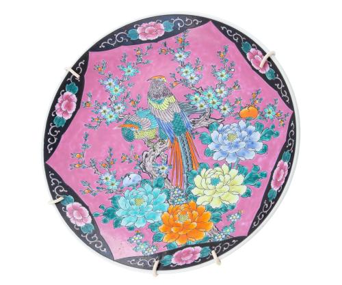 PLATO EN CERÁMICA ESTILO FAMILIA ROSA