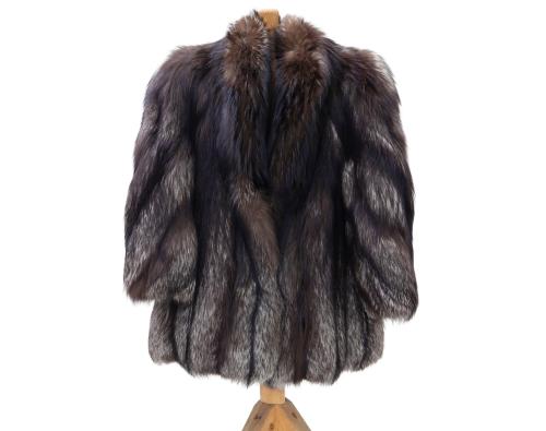 CHAQUETÓN EN PIEL DE ZORRO MARRÓN