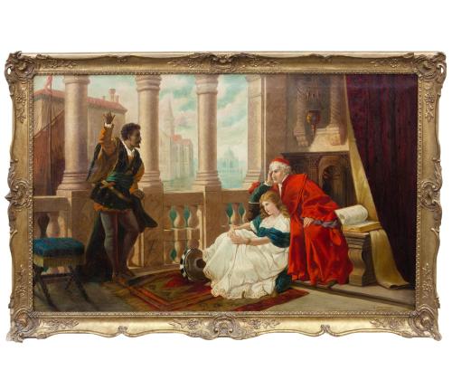 COPIA DE LA OBRA ORIGINAL "ESCENA DE OTELO" DE JACK LEIGH W